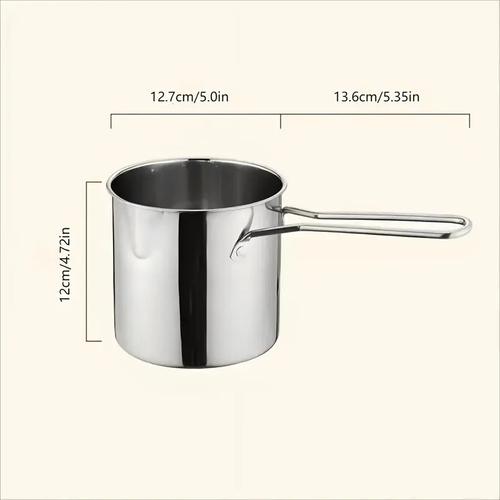 Stainless Steel Deep Fryer Set - 5.12*4.72in 1-Person Mini Pot with Fry Pot, Filter Basket & Food Clip, Rust-Resistant Portable Cookware for Home Kitchen Chips, Chicken Wings