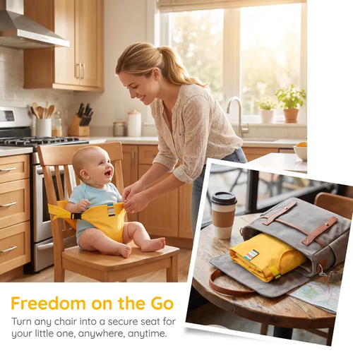 Portable Adjustable Baby High Chair Harness Strap, Universal Dining Chair Seat Belt for Toddler Dining Out & Travel Use