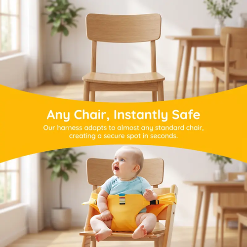 Portable Adjustable Baby High Chair Harness Strap, Universal Dining Chair Seat Belt for Toddler Dining Out & Travel Use