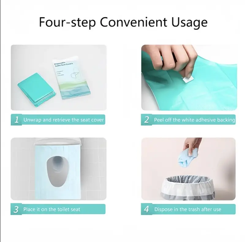 Disposable Toilet Seat Covers (20-Pack), 16x24in Nylon Plain Waterproof Portable Non-Slip Individually Wrapped Boxed Toilet Accessories Cover for Bathrooms Home Bathroom Hygiene Essentials