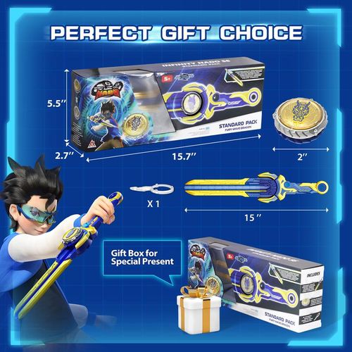 Infinity Nado Battling Toys Battle Set for Kids 5+ with Spinning Top & Sword Launcher High-Quality ABS Material Anime Design Safe Durable