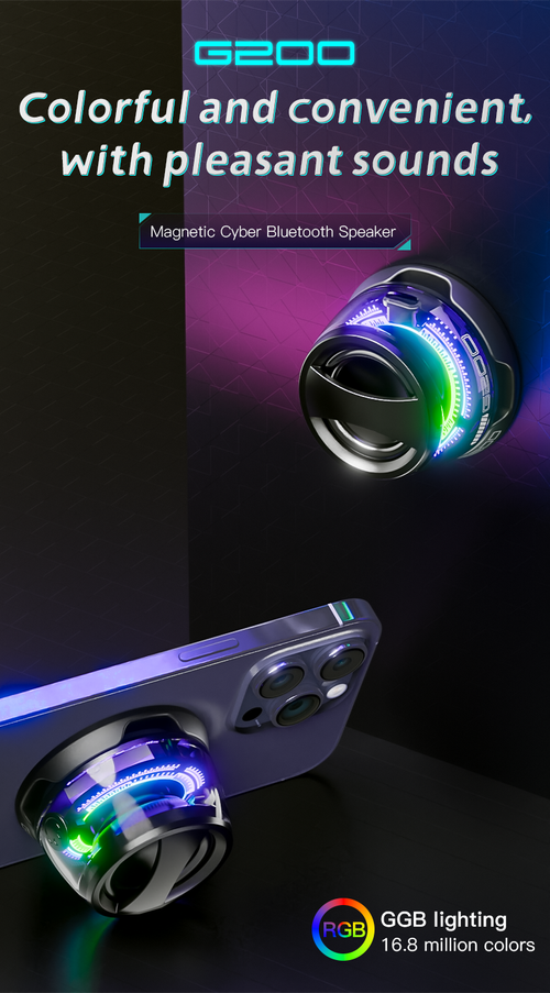 Magnetic BT Speaker Mini Wireless Speaker Multicolor RGB Light Outdoor Speaker