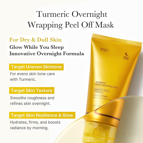 Hot-Selling Turmeric Natural Sheet Peel-Off Face Mask Moisturizer for All Skin Types