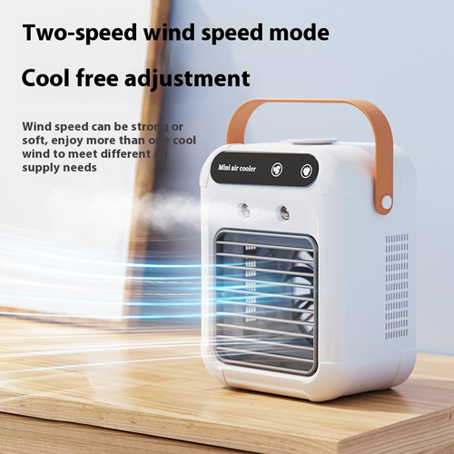 Portable water-cooled small cooling fan, mobile mini evaporative desktop air cooler, long-lasting spray