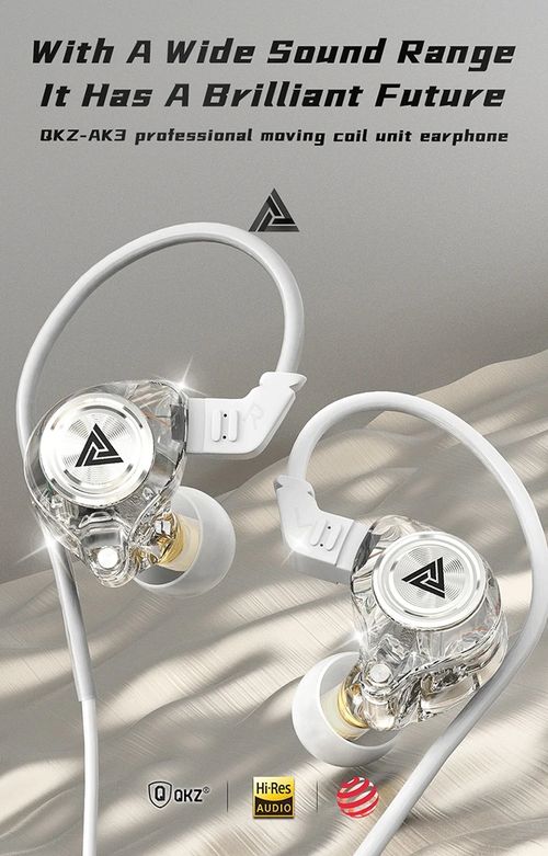 QKZ AK3 Hi-Fi Monitor-Style In-Ear Headphones – Bass-Enhanced Sports Earphones & Gaming Earbuds with Microphone