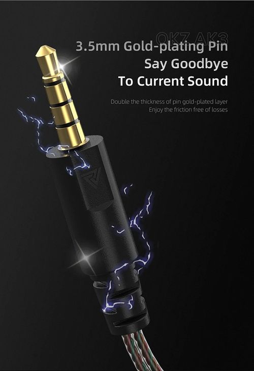 QKZ AK3 Hi-Fi Monitor-Style In-Ear Headphones – Bass-Enhanced Sports Earphones & Gaming Earbuds with Microphone
