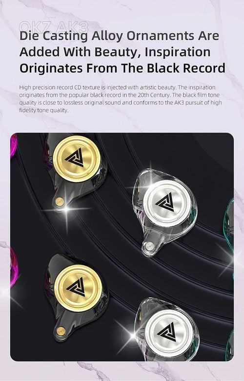 QKZ AK3 Hi-Fi Monitor-Style In-Ear Headphones – Bass-Enhanced Sports Earphones & Gaming Earbuds with Microphone