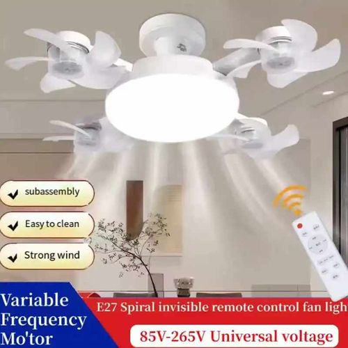 Modern 60W Electric Ceiling Lamp LED Light Quiet Remote Control ABS Creative E27 Drone Design