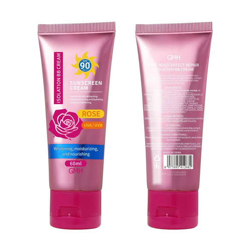 Organic Whitening Multiple Repair Care Skin Brightening Firming Reduces Dark Spots Sunscreen Cream SPF 90 PA+++ 60ml Rose
