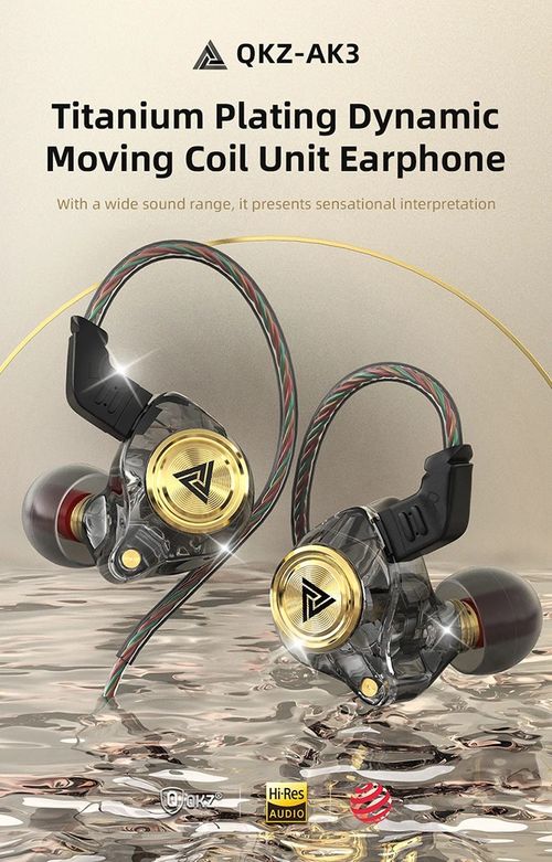 QKZ AK3 Hi-Fi Monitor-Style In-Ear Headphones – Bass-Enhanced Sports Earphones & Gaming Earbuds with Microphone
