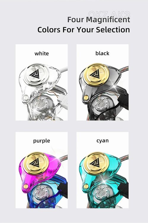 QKZ AK3 Hi-Fi Monitor-Style In-Ear Headphones – Bass-Enhanced Sports Earphones & Gaming Earbuds with Microphone