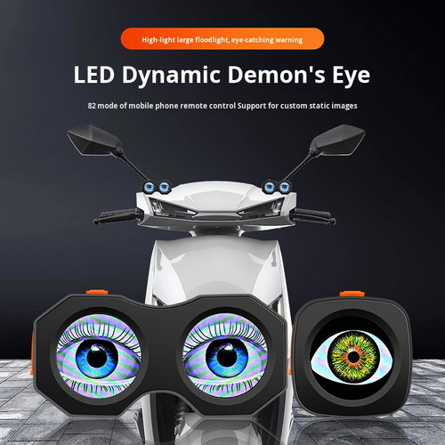 Devil Eye Tail Light for Bicycles Motorcycles & Electric Vehicles-Customizable Single,Dual Screen LCD 5V Export App