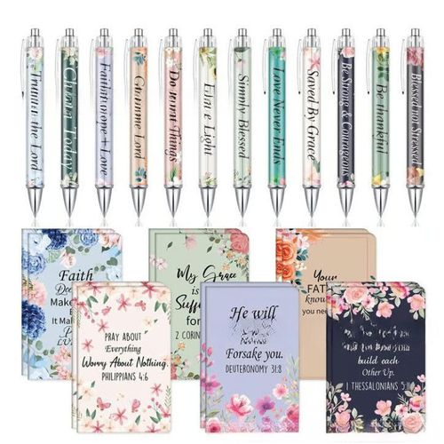 Motivational Pens & Bible Verse Notebooks