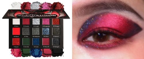 K'APEINE 15-Color Gothic Rose Eyeshadow Palette (includes contour and blush)