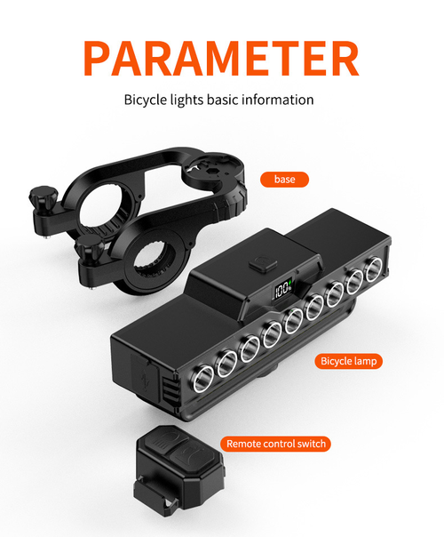 Detachable 900 Lumen Bicycle Light High Brightness Night Riding with Horn Mountain Bike Charging Strong Bicycle Light