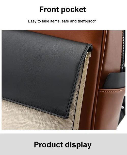 Large-capacity, multi-compartment waterproof leather backpack