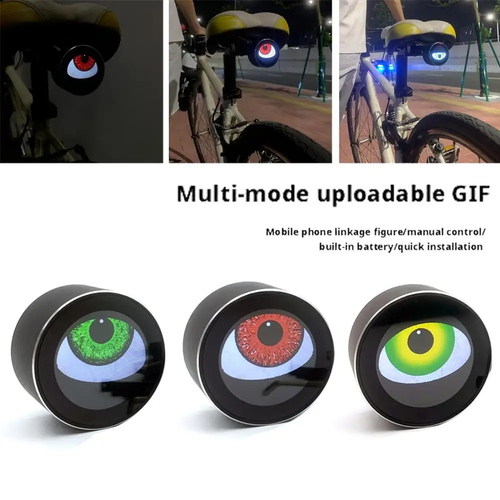 Devil Eye Tail Light for Bicycles Motorcycles & Electric Vehicles-Customizable Single,Dual Screen LCD 5V Export App