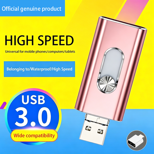 Three-in-One USB Flash Drive with Large Capacity of 32G, Suitable for Both Mobile Phones and Computers