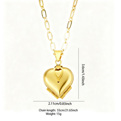 Put Photos Four-leaf Clover 18k Gold Non Tarnish Waterproof Clover Pendant Necklace