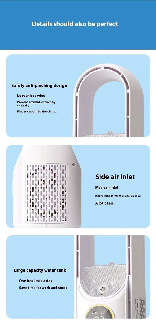 Portable Bladeless Air Cooler Fan with Timer – Multifunctional Desktop Humidifying Fan for Home, Dorm, and Office