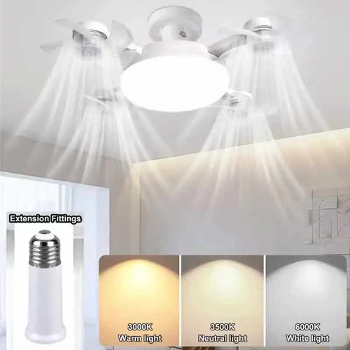 Modern 60W Electric Ceiling Lamp LED Light Quiet Remote Control ABS Creative E27 Drone Design