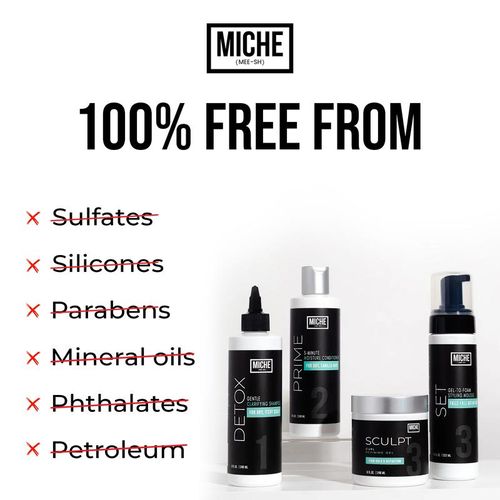 Anti-Humidity Frizz Fighting Hair Gel 8.8 oz | Firm Hold - For All Hair Types Curly, Coils and Wavy Hair - Alcohol Free - MICHE Beauty