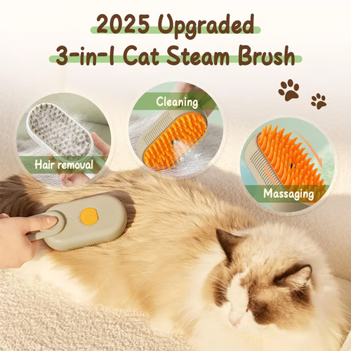 🔥LAST DAY 49% OFF - Quick & Convenient Pet Steam Hair Comb