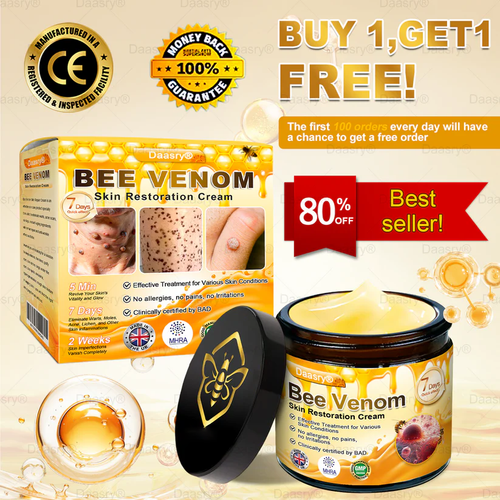 London Clinic    NHS Official  Made and Shipped from UK     Golden Elixir  Botox Bee Venom Skin Restoration Cream   LAST DAY 80% OFF