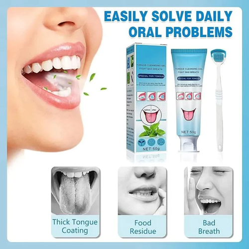 Le Gel Nettoyant Langue avec Brosse Multifonctionnelle