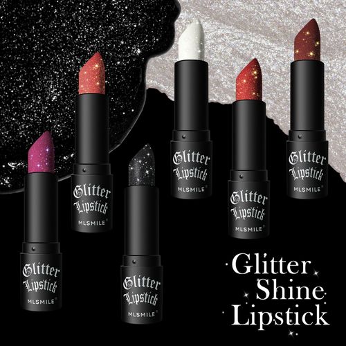 Non-sticky matte lipstick, diamond lipstick, Halloween dark vampire makeup（Free lip brush when ordering）