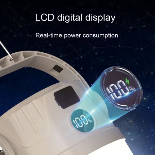 Dual light source outdoor solar light emergency outdoor LED light digital display rechargeable, can store solar electricity