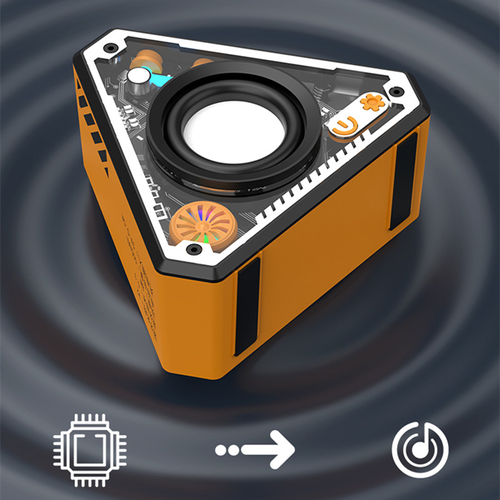 V2 Transparent Mecha Style Portable Bluetooth Speaker 5.3 Wireless Subwoofer TWS RGB Light Box Mini Karaoke Machine Party Gift