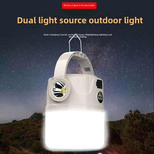Dual light source outdoor solar light emergency outdoor LED light digital display rechargeable, can store solar electricity