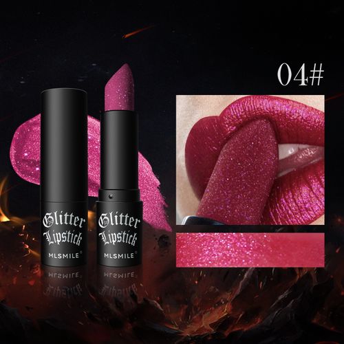 Non-sticky matte lipstick, diamond lipstick, Halloween dark vampire makeup（Free lip brush when ordering）