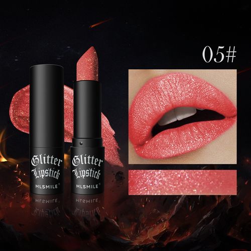 Non-sticky matte lipstick, diamond lipstick, Halloween dark vampire makeup（Free lip brush when ordering）