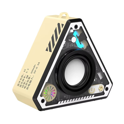 V2 Transparent Mecha Style Portable Bluetooth Speaker 5.3 Wireless Subwoofer TWS RGB Light Box Mini Karaoke Machine Party Gift