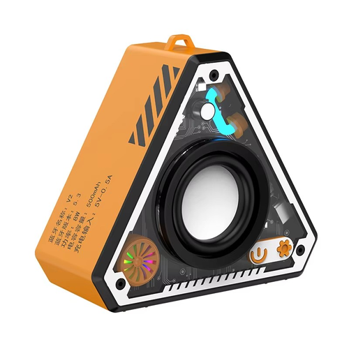 V2 Transparent Mecha Style Portable Bluetooth Speaker 5.3 Wireless Subwoofer TWS RGB Light Box Mini Karaoke Machine Party Gift