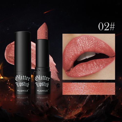 Non-sticky matte lipstick, diamond lipstick, Halloween dark vampire makeup（Free lip brush when ordering）