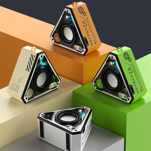 V2 Transparent Mecha Style Portable Bluetooth Speaker 5.3 Wireless Subwoofer TWS RGB Light Box Mini Karaoke Machine Party Gift
