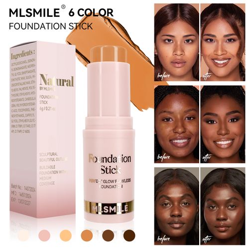 6-color foundation stick waterproof, sweat-proof, brightening, contouring, concealer stick, light matte liquid foundation