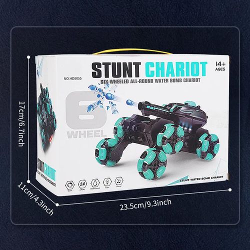 Stunt Chariot 6-Wheeled Water Bomb RC Drift Stunt Car Toys with Drifting Function 2.4GHz and Watch Remote Control for Kids