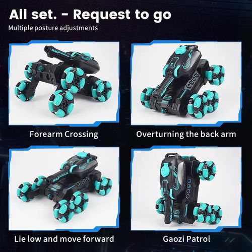 Stunt Chariot 6-Wheeled Water Bomb RC Drift Stunt Car Toys with Drifting Function 2.4GHz and Watch Remote Control for Kids