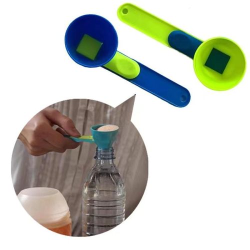 Creative Slide Scoop Leak Proof Measuring Mess Free Coffee Supplement Protein Plastic Sliding Funnel Scoop