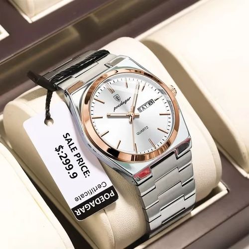 Poedagar 930 Top Brand Luminous Hands Quartz Watch for Men Fashion Business Calendar Wristwatch Luxury Stainless Steel Watches