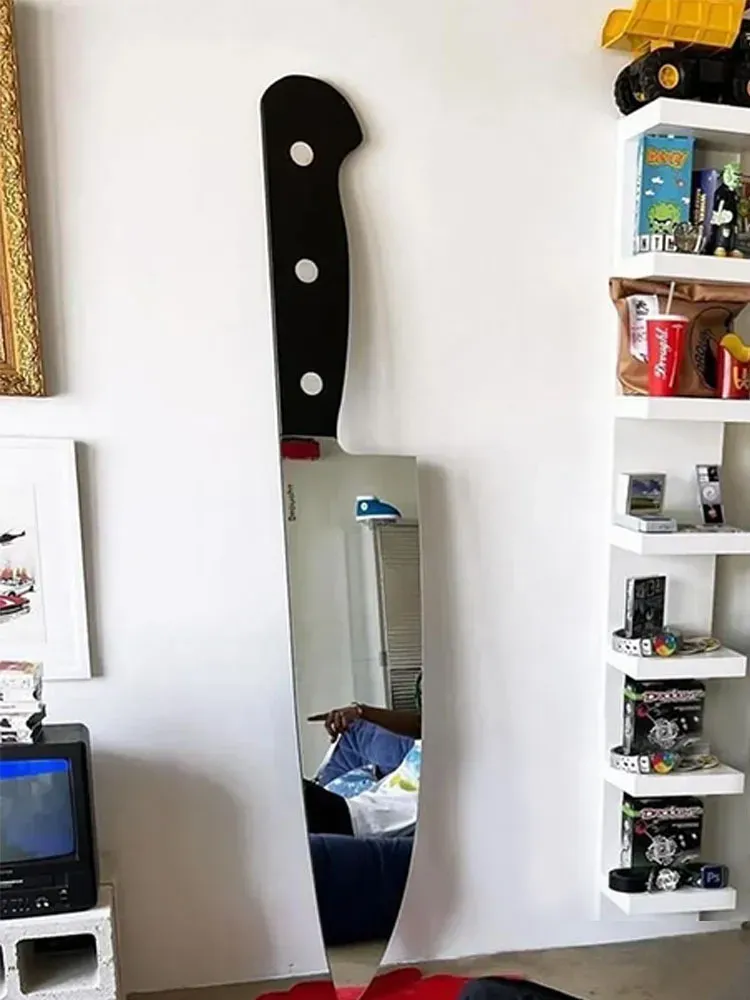 Acrylic Full-Length Mirror – Creative Giant Kitchen Knife-Dagger Shape, TikTok Viral Unbreakable Art Mirror