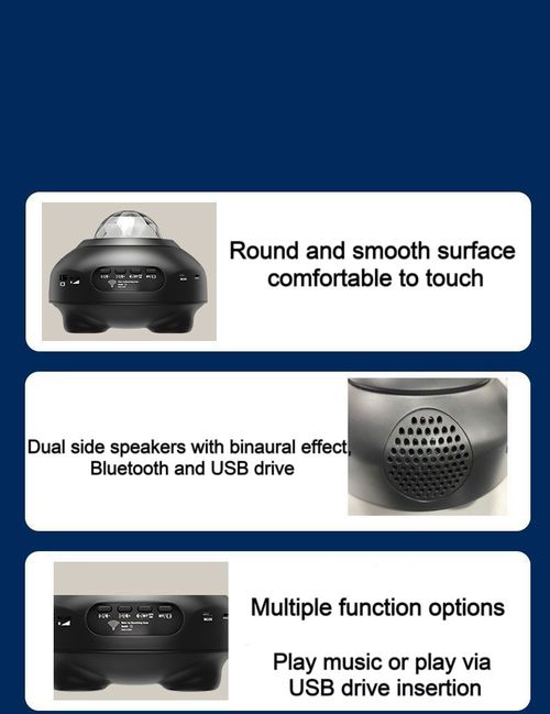 Aurora RGB Smart Speaker ABS Modern LED Night Light Touch Control Kids Bedroom Music Player Star Light Projector Middle