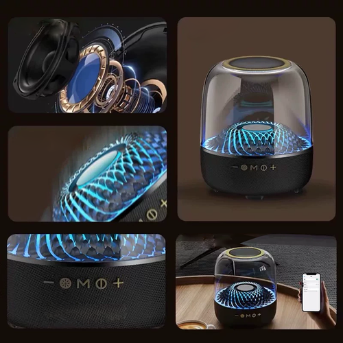 Hot New for Harman Kardon Glass 5th Generation Wireless for Bluetooth Subwoofer RGB Lighting Desktop Speaker for Home Theatre