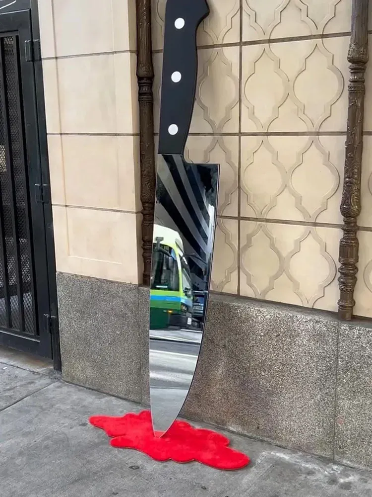 Acrylic Full-Length Mirror – Creative Giant Kitchen Knife-Dagger Shape, TikTok Viral Unbreakable Art Mirror