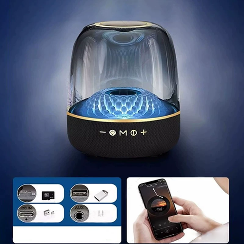 Hot New for Harman Kardon Glass 5th Generation Wireless for Bluetooth Subwoofer RGB Lighting Desktop Speaker for Home Theatre