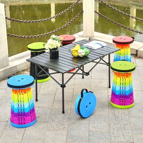 Collapsible Plastic Portable Folding Fishing Chair Extendable Telescopic Design Lightweight Retractable Outdoor Bar Stool